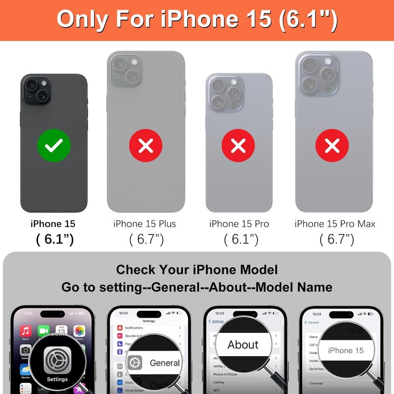 iCoverCase Compatible with iPhone 15 Wallet Phone Case with Card Holder for Women Men, [RFID Blocking] Card Slots PU Leather Protective Wallet Case 6.1 Inch (Beige Leopard) - Image 2